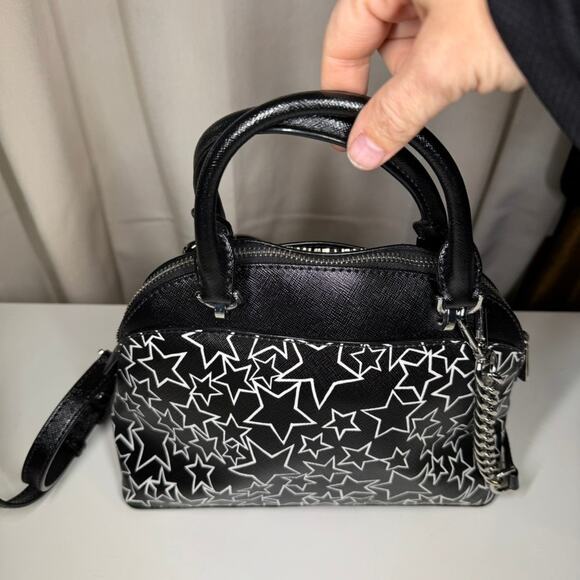 Michael Kors Emmy Star Print Dome Satchel Crossbody Bag Saffiano Leather - Picture 2 of 13